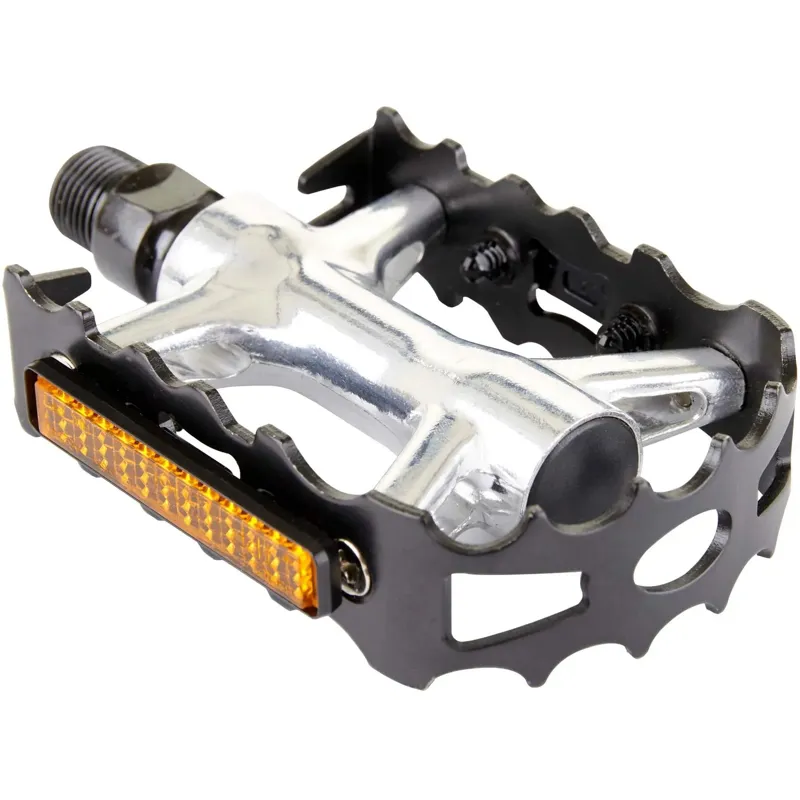 Alloy MTB Pedals 9 16 Inch Thread Black Silver 9 16 inches